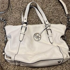 White MK bag with removable cross body strap